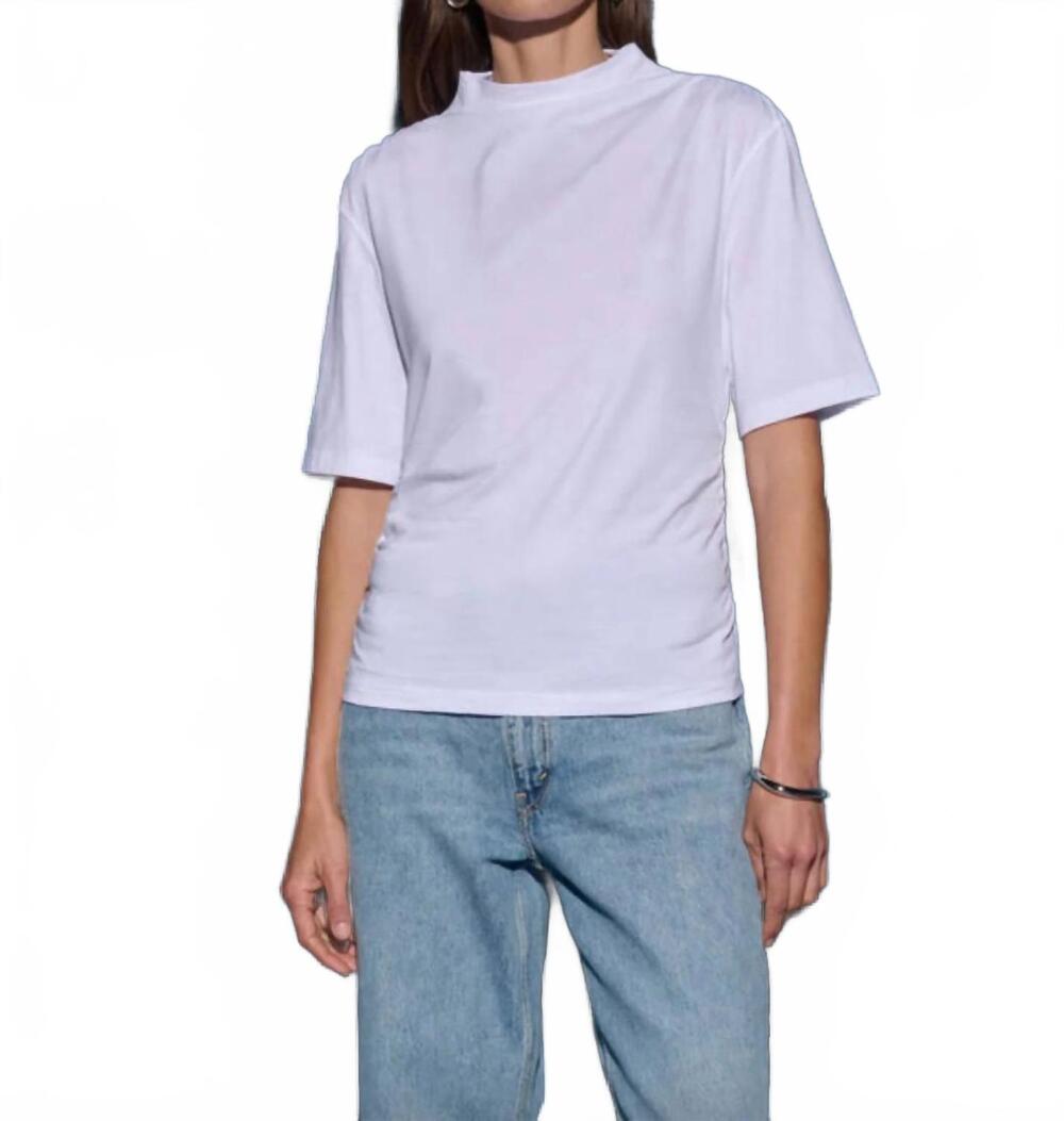NEW NATION LTD reed short sleeve top in white